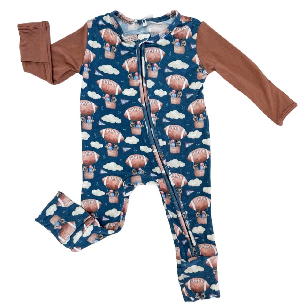 ROCKIN ROYALTY Brady Zip Bamboo Romper **2 AVAILABLE**- NB